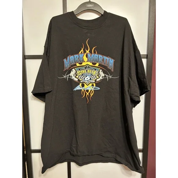 MARK MARTIN #6 SALUTE TO YOU NASCAR VINTAGE BLACK T SHIRT SIZE 3XL DOUBLE SIDED - Picture 1 of 5